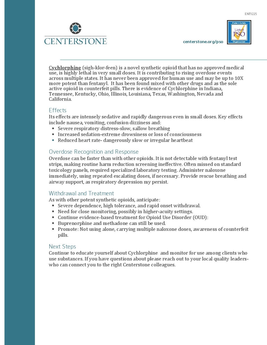 PSO Safe Table Summary - Cychlorphine
