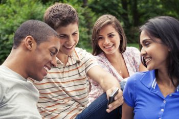 Teenage friends spending time together