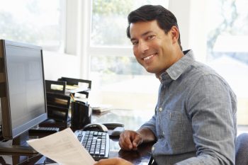 Man working in home office