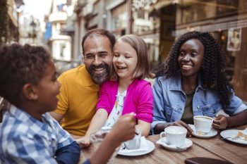 Family in a Cafe