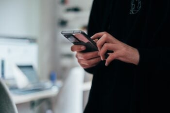 person using phone
